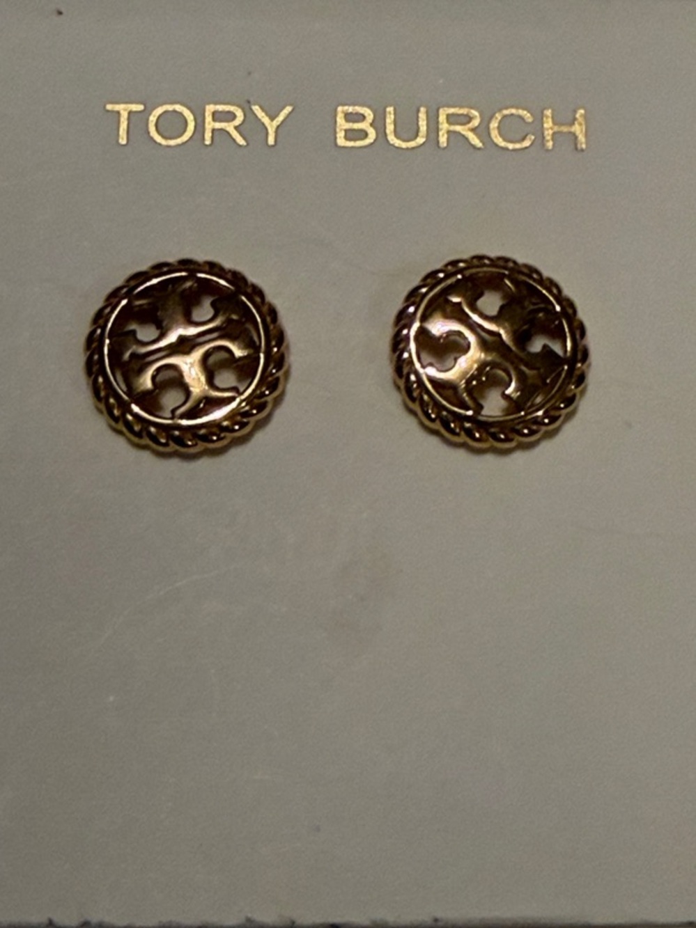 Tory Burch Rope Logo Stud Earrings